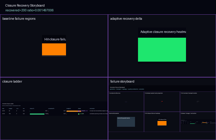 Hermetic hit closure recovery heatmap