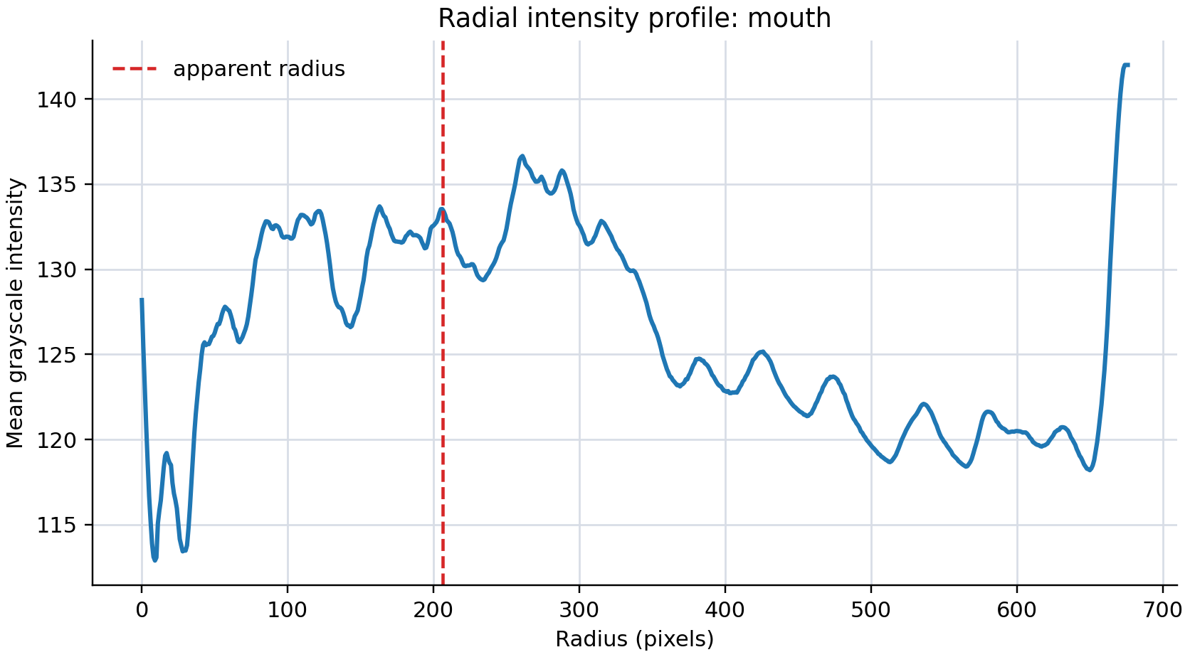 Mouth radial profile